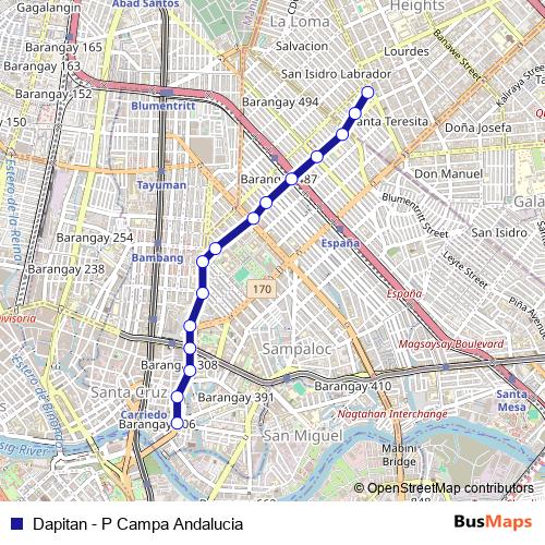 Dapitan - P Campa Andalucia bus Line Map