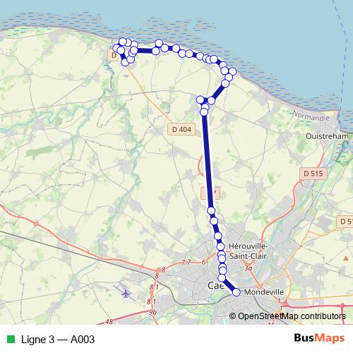Ligne 3 bus Line Map