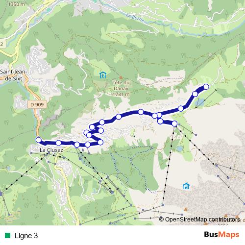 Ligne 3 bus Line Map