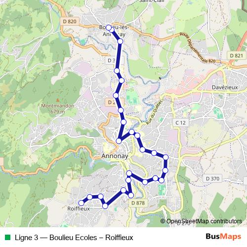 Ligne 3 bus Line Map