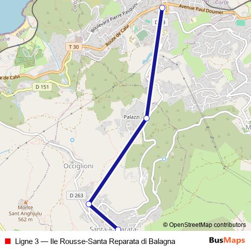 Ligne 3 bus Line Map