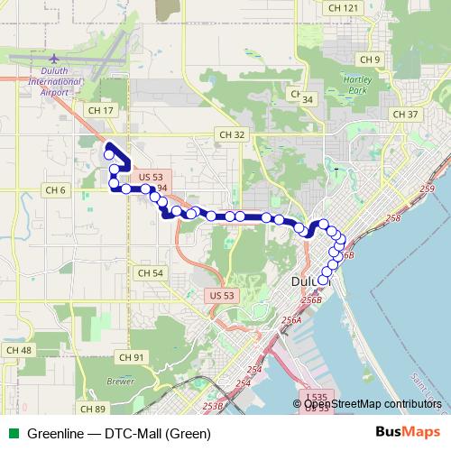 Greenline bus Line Map