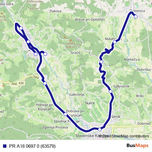 PR A18 0697 0 (63579) bus Line Map