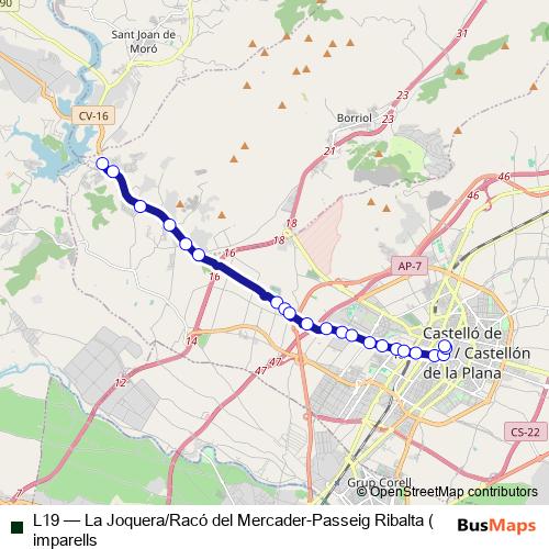 L19 bus Line Map