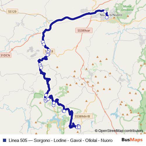 Linea 505 bus Line Map