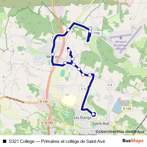 S321 College bus Line Map