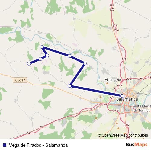Vega de Tirados - Salamanca bus Line Map