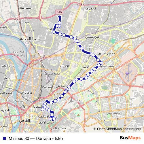 Minibus 80 bus Line Map