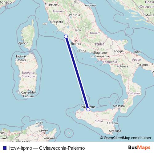 Itcvv-Itpmo ferry Line Map