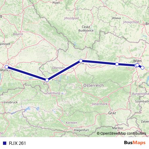 RJX 261 rail Line Map