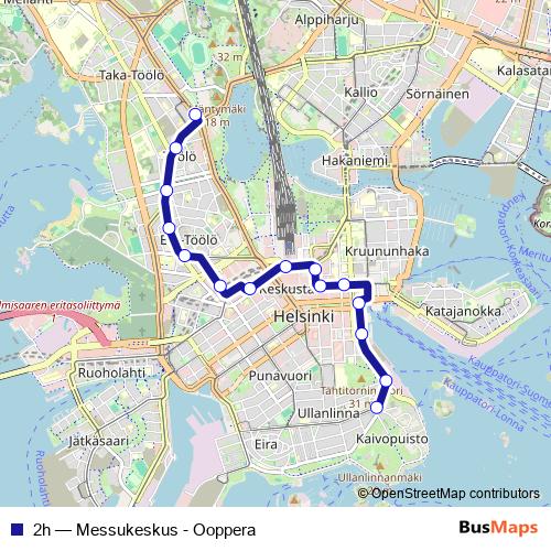 2h tram Line Map