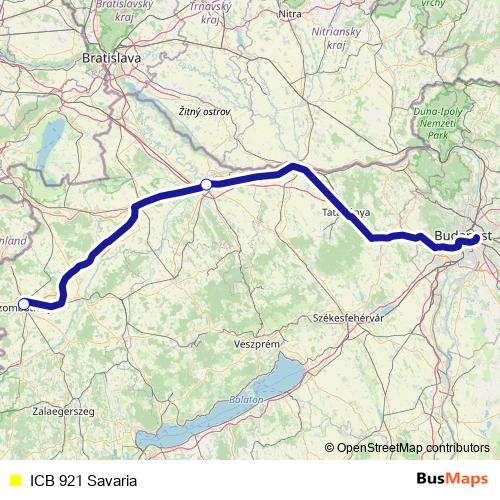 ICB 921 Savaria bus Line Map