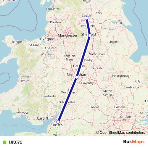 UK070 bus Line Map