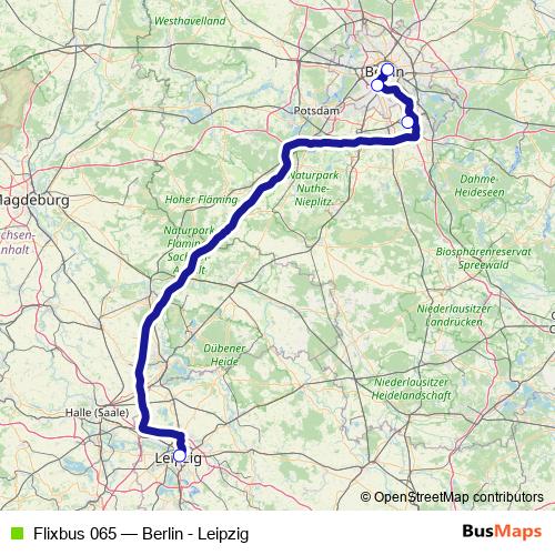 Flixbus 065 bus Line Map