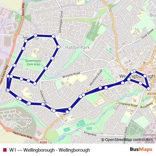 W1 bus Line Map