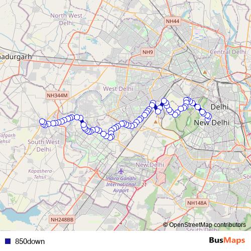 850down bus Line Map