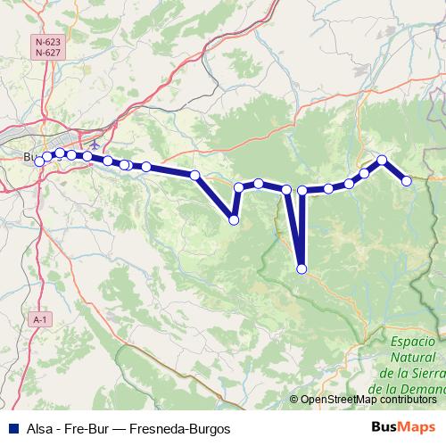 Alsa - Fre-Bur bus Line Map