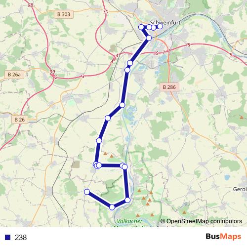 238 bus Line Map