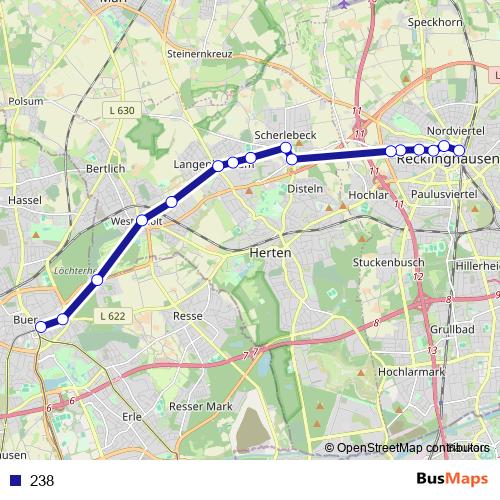 238 bus Line Map