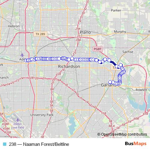 238 bus Line Map