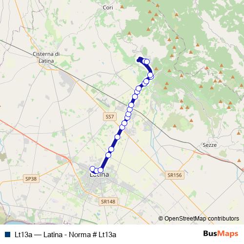 Lt13a bus Line Map
