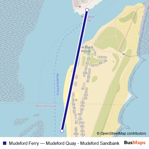Mudeford Ferry ferry Line Map