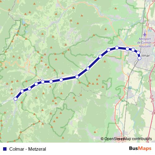 Colmar - Metzeral bus Line Map