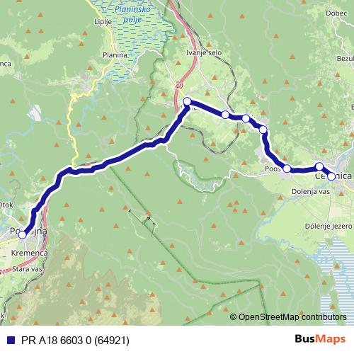 PR A18 6603 0 (64921) bus Line Map