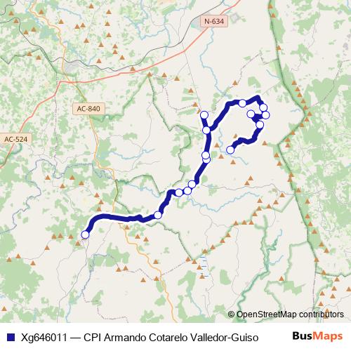 Xg646011 bus Line Map