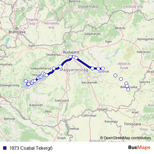 1973 Csabai Tekergő rail Line Map
