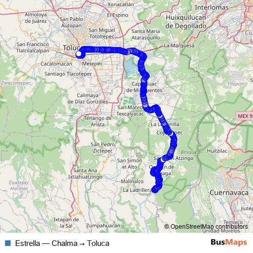 Estrella bus Line Map