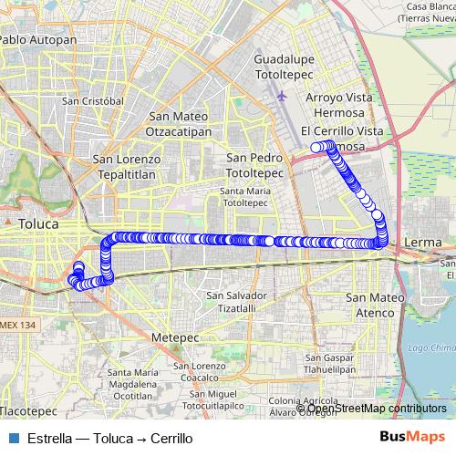 Estrella bus Line Map