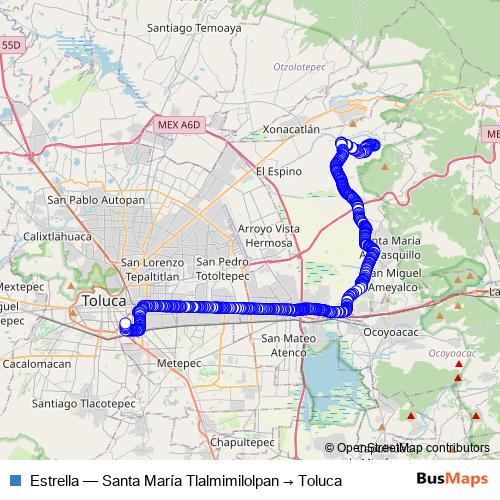 Estrella bus Line Map