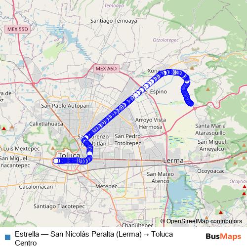 Estrella bus Line Map