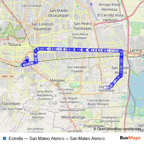 Estrella bus Line Map