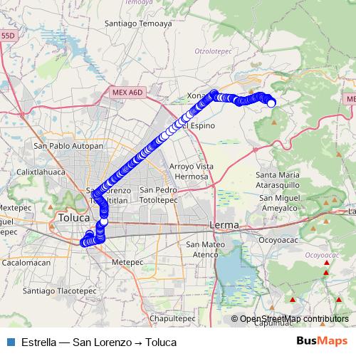 Estrella bus Line Map