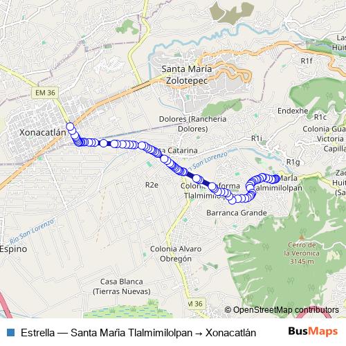 Estrella bus Line Map