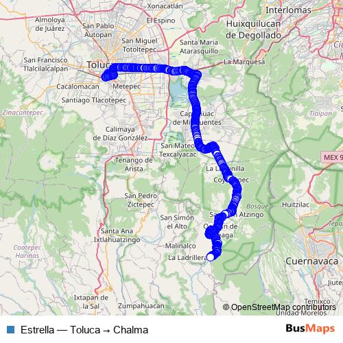 Estrella bus Line Map