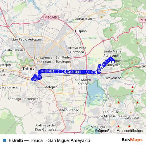 Estrella bus Line Map