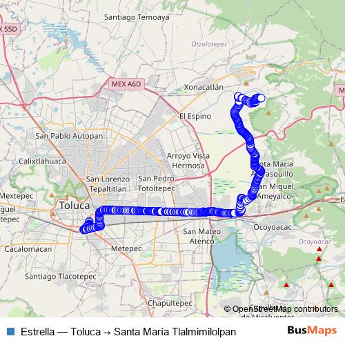 Estrella bus Line Map