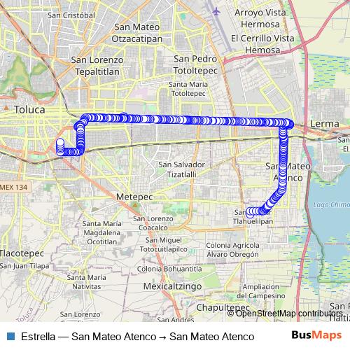 Estrella bus Line Map