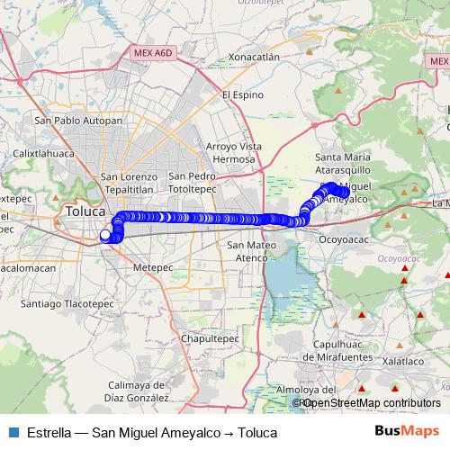 Estrella bus Line Map
