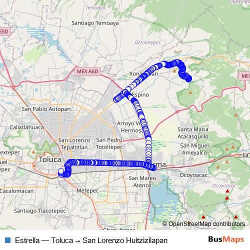 Estrella bus Line Map