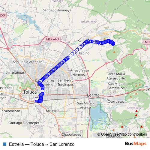 Estrella bus Line Map