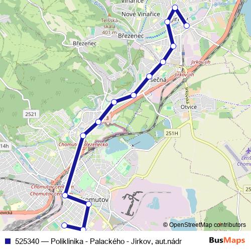 525340 trolleybus Line Map