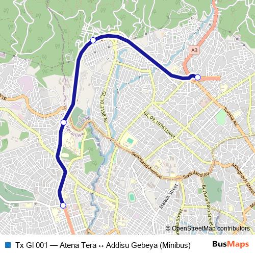 Tx Gl 001 bus Line Map
