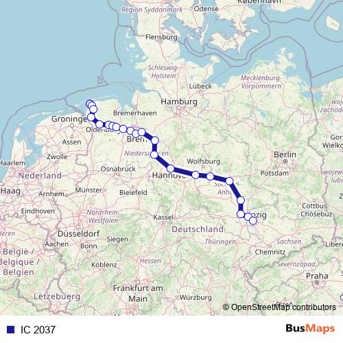 IC 2037 rail Line Map