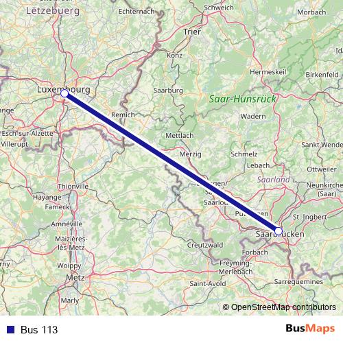 Bus 113 rail Line Map