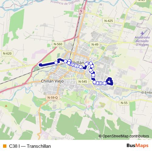 C38 I bus Line Map