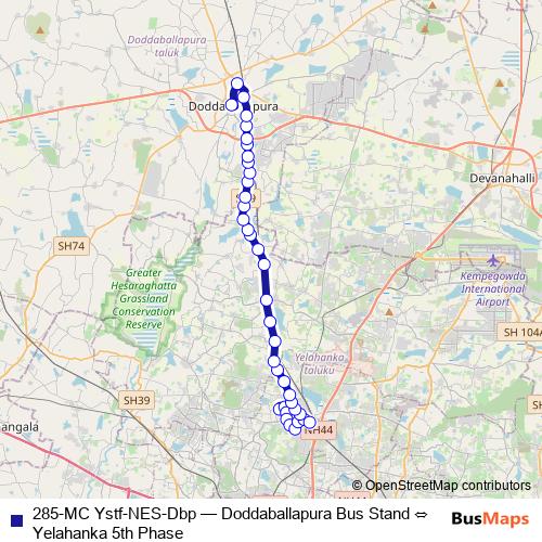 285-MC Ystf-NES-Dbp bus Line Map